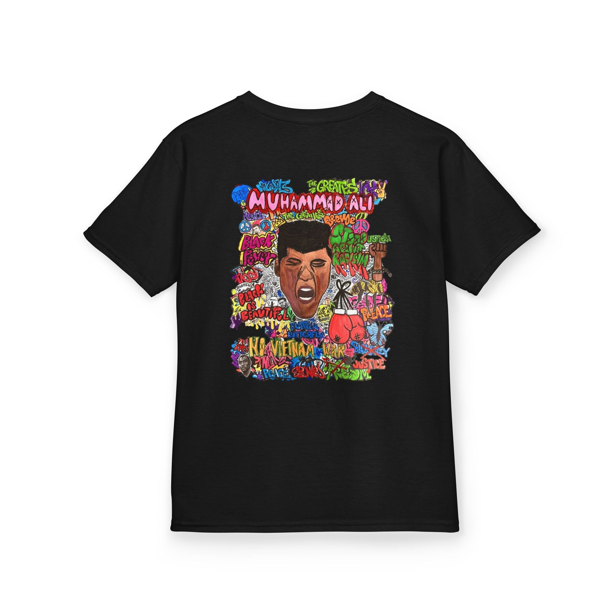 Kids Black History T‑Shirt — Muhammad Ali Collage Graphic