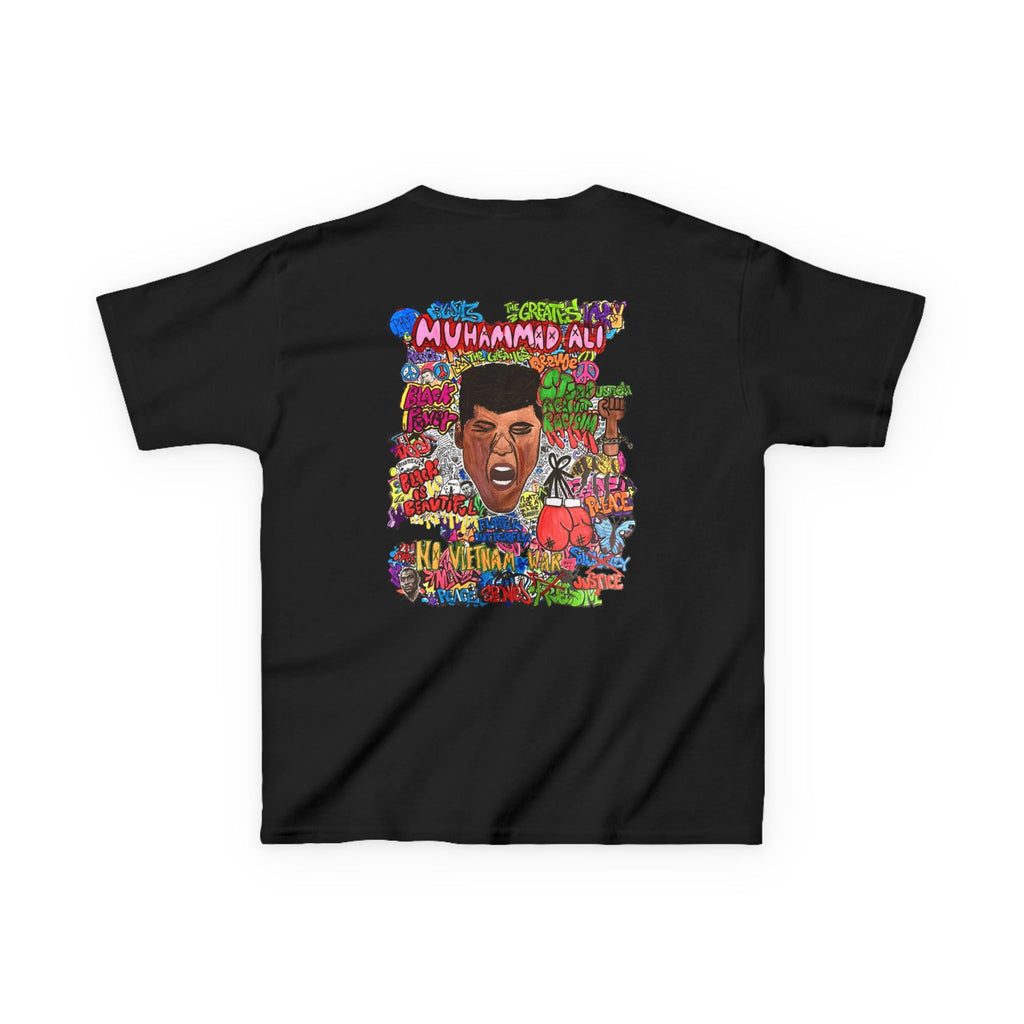 Kids Black History T‑Shirt — Muhammad Ali Collage Graphic