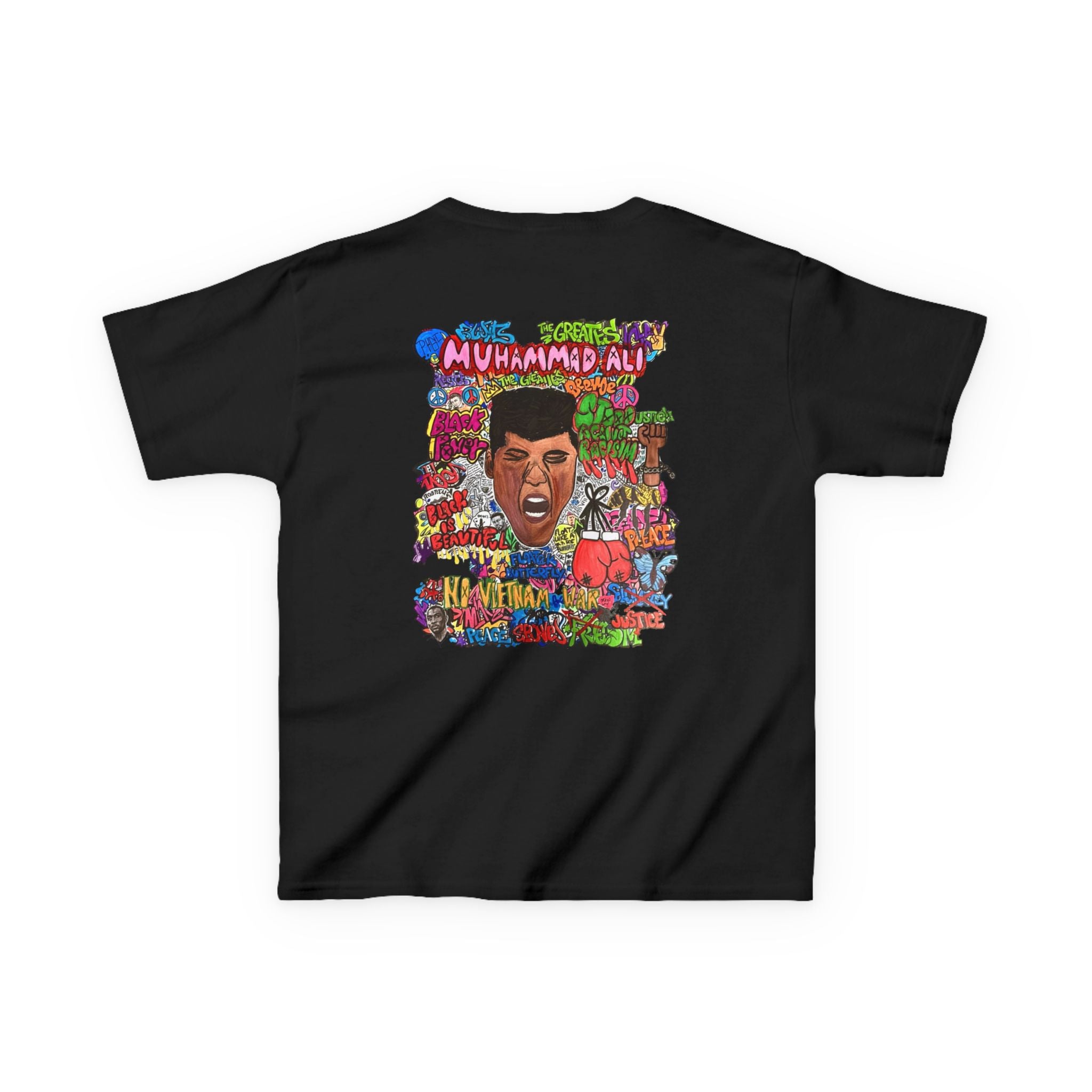 Kids Black History T‑Shirt — Muhammad Ali Collage Graphic